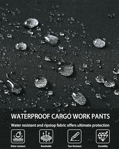 Image of CNBQDD Mens Work Pants Ripstop Waterproof Cargo Pants for Men with 7 Pockets Tactical Hiking Pants