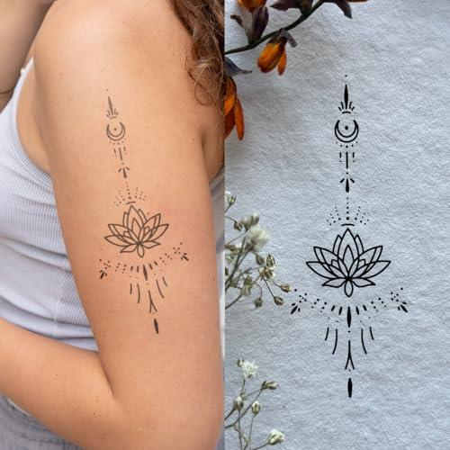 Inkster Tattoo Gestrichelte Elemente | NEU: Verbesserte Qualität | Hautfreundlich & EU Kosmetikzertifiziert | hochwertige Temporäre Tattoos aus pflanzlichen Inhaltsstoffen | wasserfest