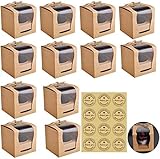 □ Attraktive Box □ Sie bestehen aus Naturbraun und haben ein raffinierteres Erscheinungsbild. Ein großes transparentes PVC-Fenster kann Ihr Dessert ohne Vorbehalte anzeigen.