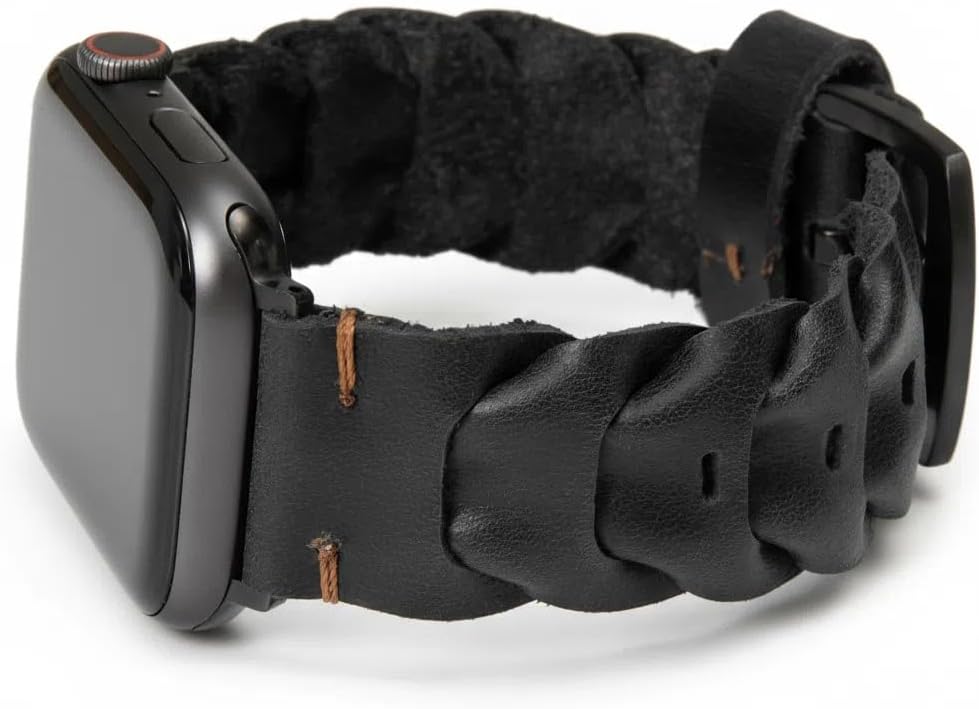 Genuine Leather Band Compatible with Apple Watch Ultra 49mm 46mm 45mm 44mm 42mm, Vintage Unique Dragon Spine Design Strap for iWatch Series 11/10/9/8/7/SE/6/5/4/Ultra