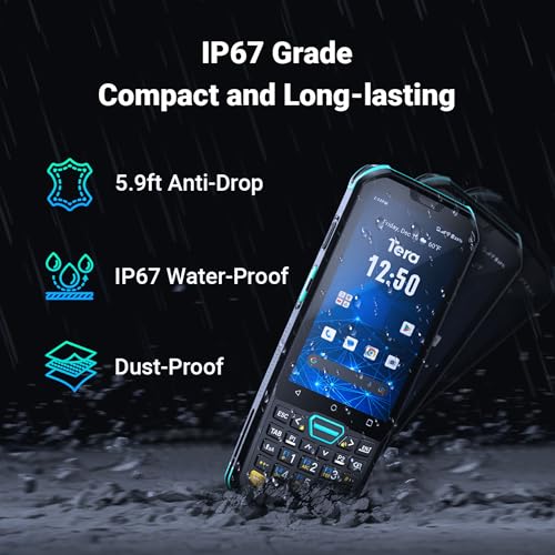 Image of Tera Android 11 Barcode Scanner PDA: HS7 Engine IP67 for Warehouse, P400 | 26-Key Keypad, 4 inch Touch Screen, 4GB+64GB, 5100mAh, MTK 2.0 CPU, 1D 2D QR, Warehouse Inventory Retail Logistics Asset Tracking