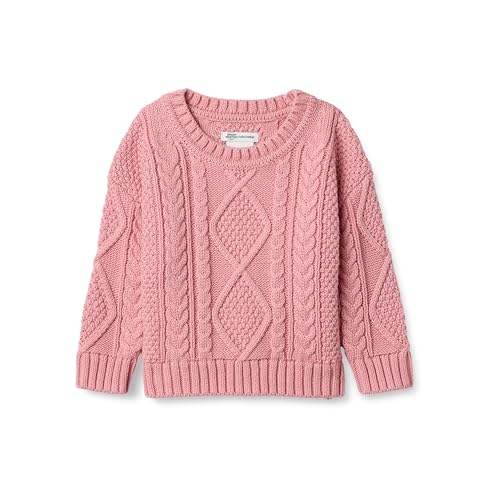 Amazon Essentials x Sofia Grainge Baby Boys' Cotton Cable Design Crewneck Sweater with Ribbing, Blush, 3-6 Months - image 1