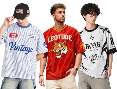 Image of LEOTUDE Men'S Tiger Graphic Printed Oversized T-Shirt | Bold Black Sports