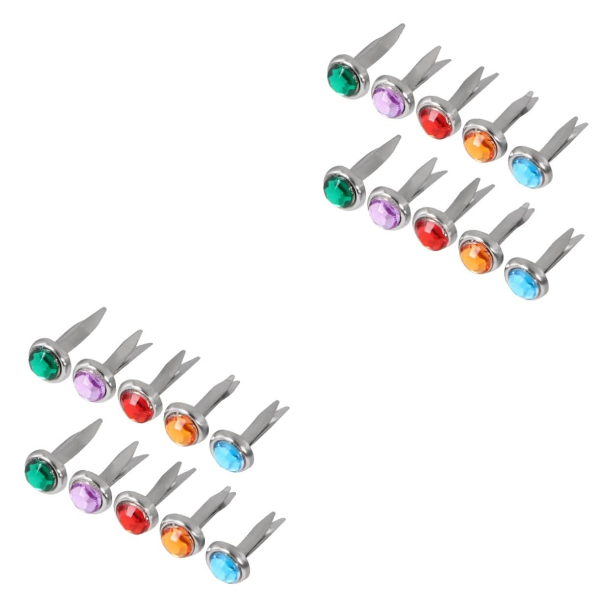 HOMSFOU 2sets Decorative Brads Scrapbooking Brads Handmade Nail DIY Accessories Assorted Mini Push Pins 50pcs*2