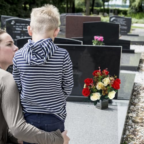 Rosas artificiales para tumbas como memorial de seda que honra el recuerdo en el cementerio 7