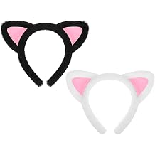 2Pcs Fuzzy Cat Ears Headband Cute Cat Ear Hairband Plush Hair Hoops