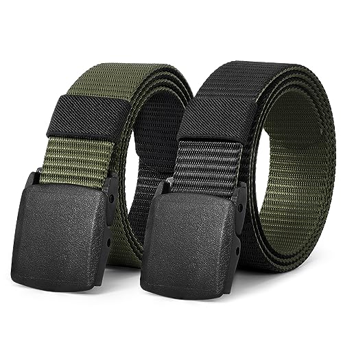 Image of JASGOOD Nylon Canvas Breathable Military Tactical Men Waist Belt With Plastic Buckle