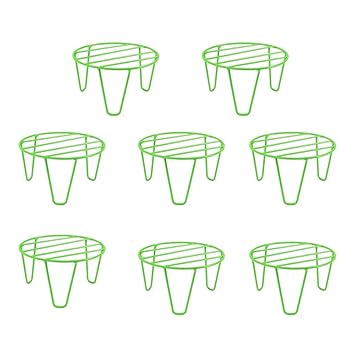 Leafypets Heavy duty pot stands for terrace, garden, balcony, living room and offices, etc 9layer powder coat waterproof rustproof pack of 7 Green. - image, photos