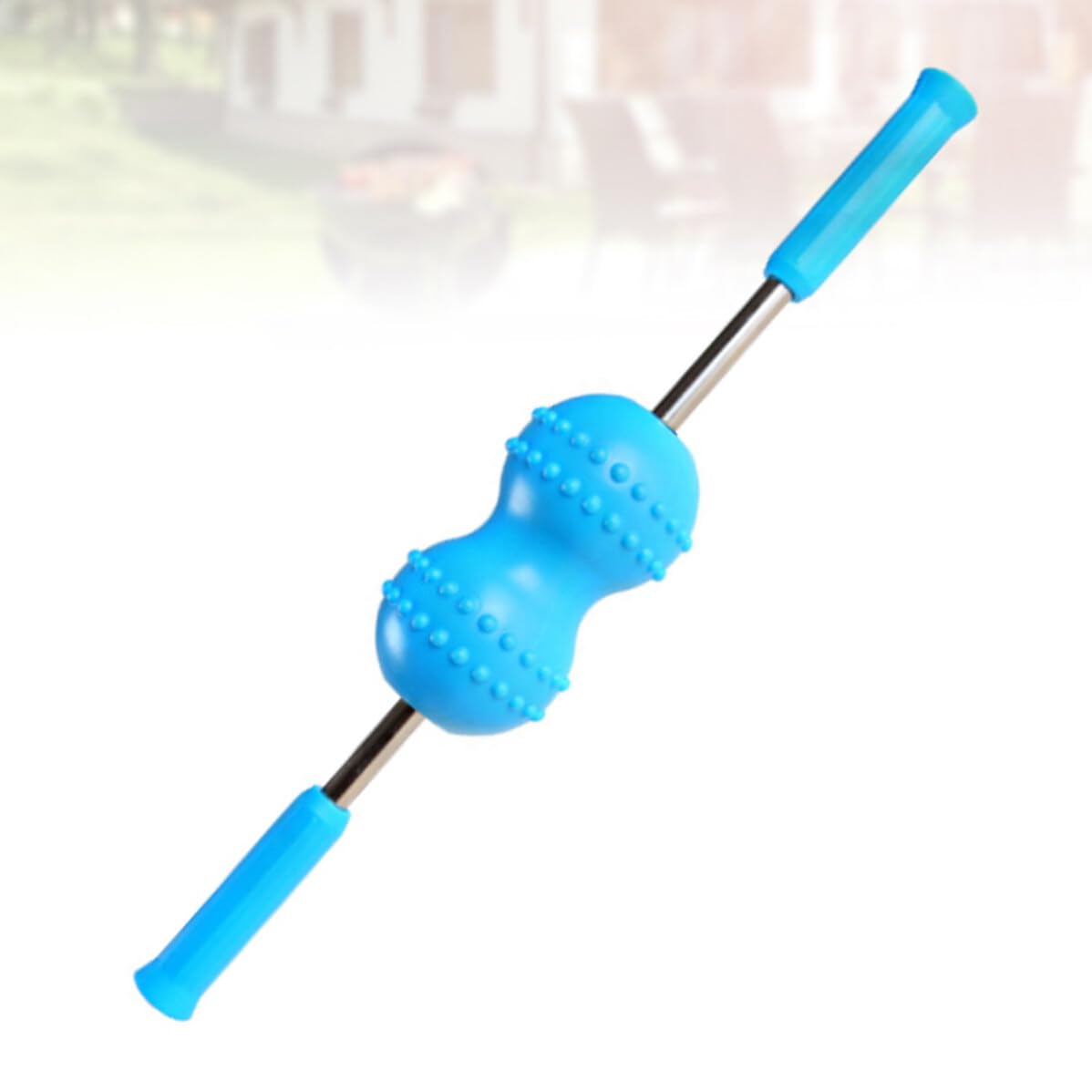 Masajeador de Cuello Doble Bola Rodante Azul para Hombres y Mujeres | Plástico, Relajación Profunda y Reducción de Estrés, Portátil, Uso en Brazo y Cuello, Diseño Multifuncional