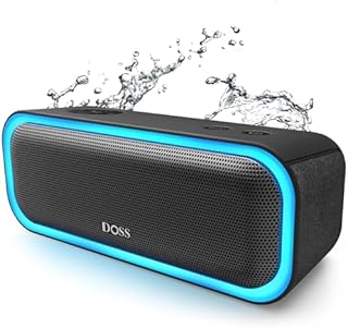 DOSS SoundBox Pro bezprzewodowy głośnik Bluetooth, głośnik 20 W z dźwiękiem 360°, wzmocnione basy, parowanie stereo, wiele diod LED, długotrwała żywotność baterii do telefonu, tabletu, na -