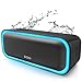 [Upgraded] DOSS SoundBox Pro Portable Wireless Bluetooth Speaker with 20W Stereo Sound, Active Extra Bass, Wireless Stereo Pairing, Multiple Colors Lights, Waterproof IPX5, 12 Hrs Battery Life -Black