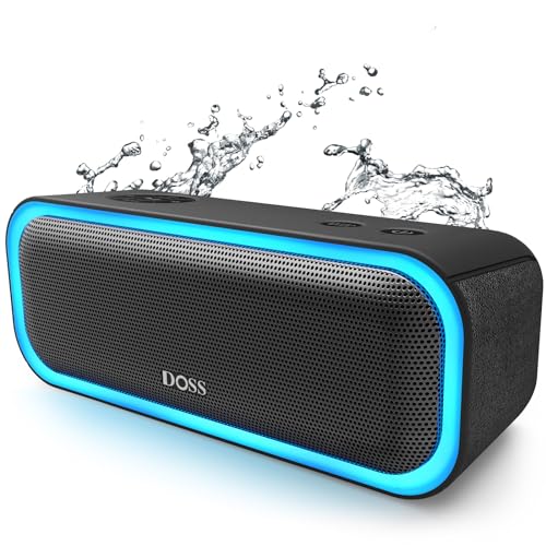 DOSS SoundBox Pro Bluetooth Speaker with 20W Stereo Sound, Active Extra  Bass, IPX6 Waterproof, Bluetooth 5.0, TWS Pairing, Multi-Colors Lights, 20  Hrs