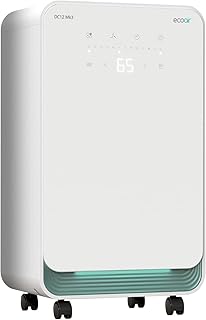 EcoAir DC12 MK3 Dehumidifier | 12L/Day | Bedroom, Living Room Dehumidifier | 24H Timer | Continuous Drainage | Digital Hygrometer Display | Laundry Drying | 2L Water Tank