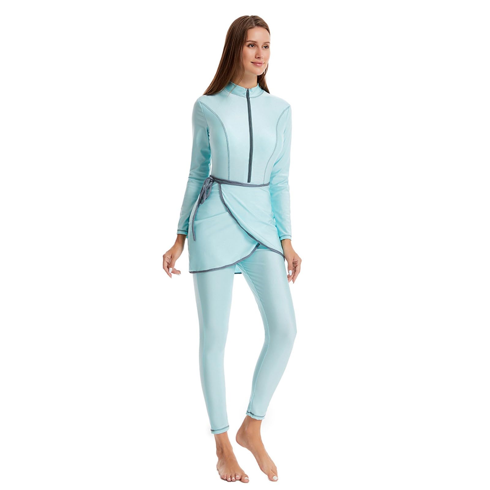 Muslimische Badeanzug Damen: Burkini Uv Rashguard Shape Bauchweg Swimsuits for Women Badebekleidung Push Up Große Größe Bademode Swim Suit Slim Fit Badeanzüge Schwimmanzug