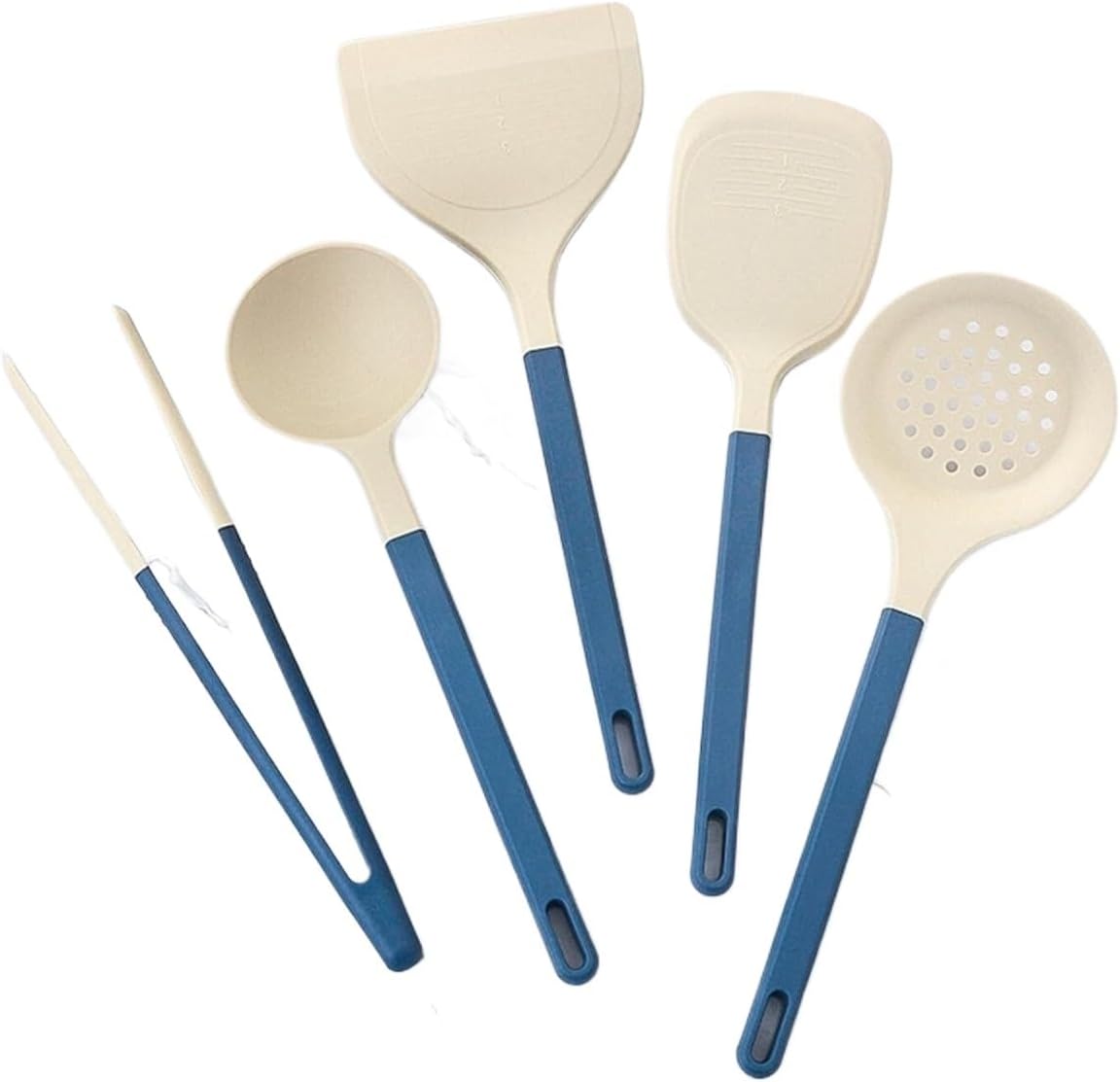 Cooking Utensils Set of 6 Silicone Kitchen Non-stick Cookware Friendly & Heat Resistant Includes Spatula/Ladle/Slotted Turner/Serving Spoon