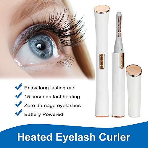 Heated Eyelash Curler,Mini Eyelash Curler, Eyelash Curler, Hot Eyelash Curler, Electric Eyelash Curler,Fast Heating Up Long Lasting Safe White Eyelash Curler