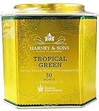 Harney & Sons Tropical Green Tea Tin - Handpicked China Green Teas with Pineapple - 2.67 Ounces, 30 Sachets