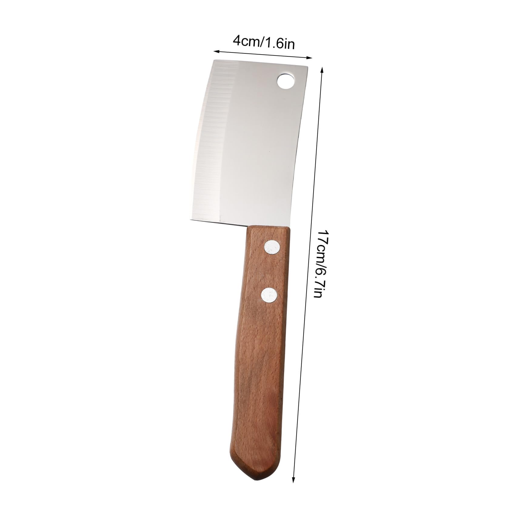 Mini Couteau Cuisine 2 Pièces en Acier Inoxydable pour Fromage | Compact, Résistant à L'usure la Casse, Manche Bois, Rangement Facile, Couleur Argenté