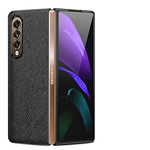 Étui en cuir véritable pour Galaxy Z Fold 3 et 4 noir style business luxe