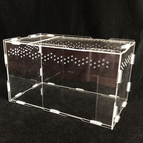 CokBlu アクリル製爬虫類・両生類飼育箱 透明視認性良し スライドカバー付き 通気設計 複数サイズラインナップ 小動物用飼育容器・隔離箱 餌箱機能兼用 トカゲ・カメ・ヘビ・カエル・昆虫・クモ対応?