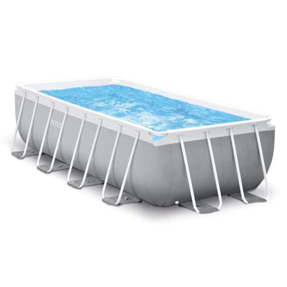 Intex Prisma Frame 26776NP Piscina Fuori Terra Rettangolare con Telaio Portante in PVC Triplice Strato con Pompa Filtro e Scaletta, Blu, 400 x 200 x 100 cm, Rettangolare
