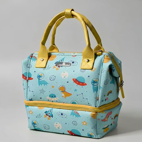 Image of StarAndDaisy Baby Bag for Mothers Travel /Diaper Bags for Mom with Insulated Compartment /Diaper Bag for Mothers for Travel & Multiple Pockets, 12L Capacity- Dinosaur Print
