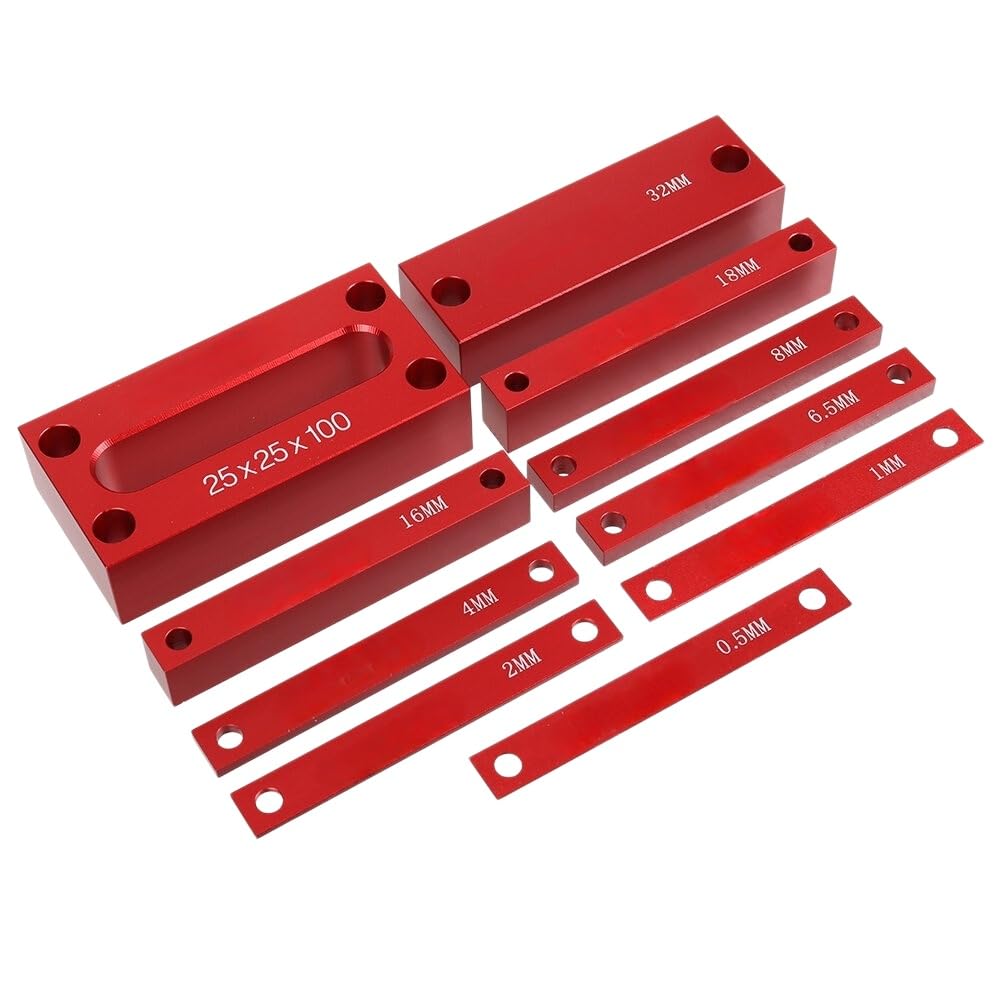 VIDOO Bloques Configuración Carpintería Calibre Altura Barras Aleación Aluminio para Accesorios Fresadora y Sierra-Métrico