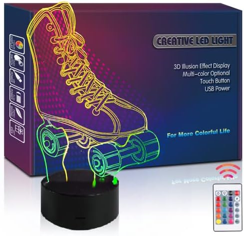 3D  Illusion Lamp Roller Skate Shoes Night Light