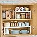4 Pack Kitchen Cabinet Shelves Organizers, Kitchen Counter Storage Shelf Spice Rack, Expandable Length, Adjustable Height, Stackable, Sturdy 30LBS Bearing, Small Cupboard Tabletop Organizer Shelf Rack