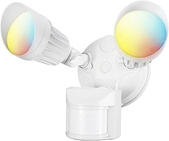 3CCT LED Security Light, Motion Sensor Outdoor Lights, Dusk to Dawn, ETL Listed, Adjustable Heads, 3000K4000K5000K Selectable, Motion Detector Flood Light for Outside, IP65 Waterproof, White