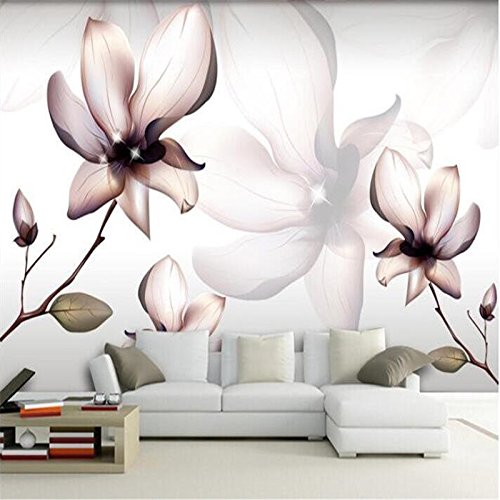Papier peint intissé 3D pour salon moderne : grand poster panoramique fleur