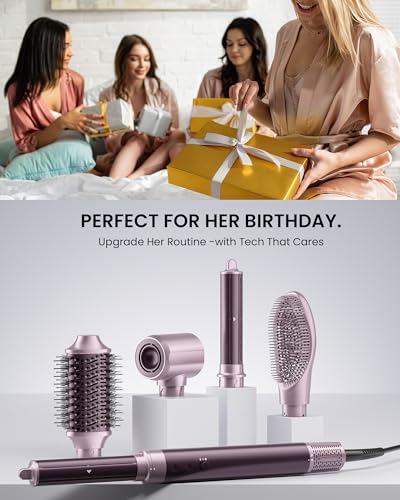 Image of MESCOMB Dual Voltage Hair Dryer Brush for Travel - 5 in 1 Air Styler with High-Speed Blow Dryer, Anti-Frizz, Compact Design with Travel Bag, Ideal for Europe & Worldwide Use (100V-240V) Gift for Women