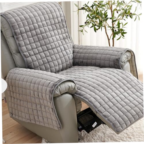 Silla individual acolchada con funda de felpa premium gris protector de sofá 3
