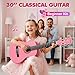 CAHAYA Classical Guitar Kit 30”- Kids Guitar Set with Okoume Neck, Case Bag, Nylon Strap, Picks, Musical Gift for Beginners Girls