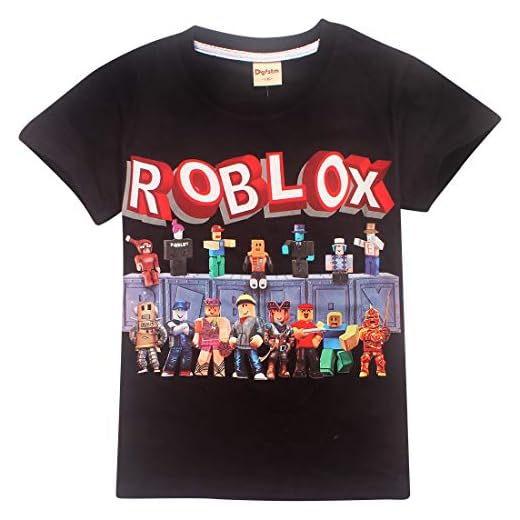 Camiseta Roblox de algodón transpirable para juegos en familia, juegos en equipo para niños y niñas, parte superior de pijama Negro Black3 7-8 Años