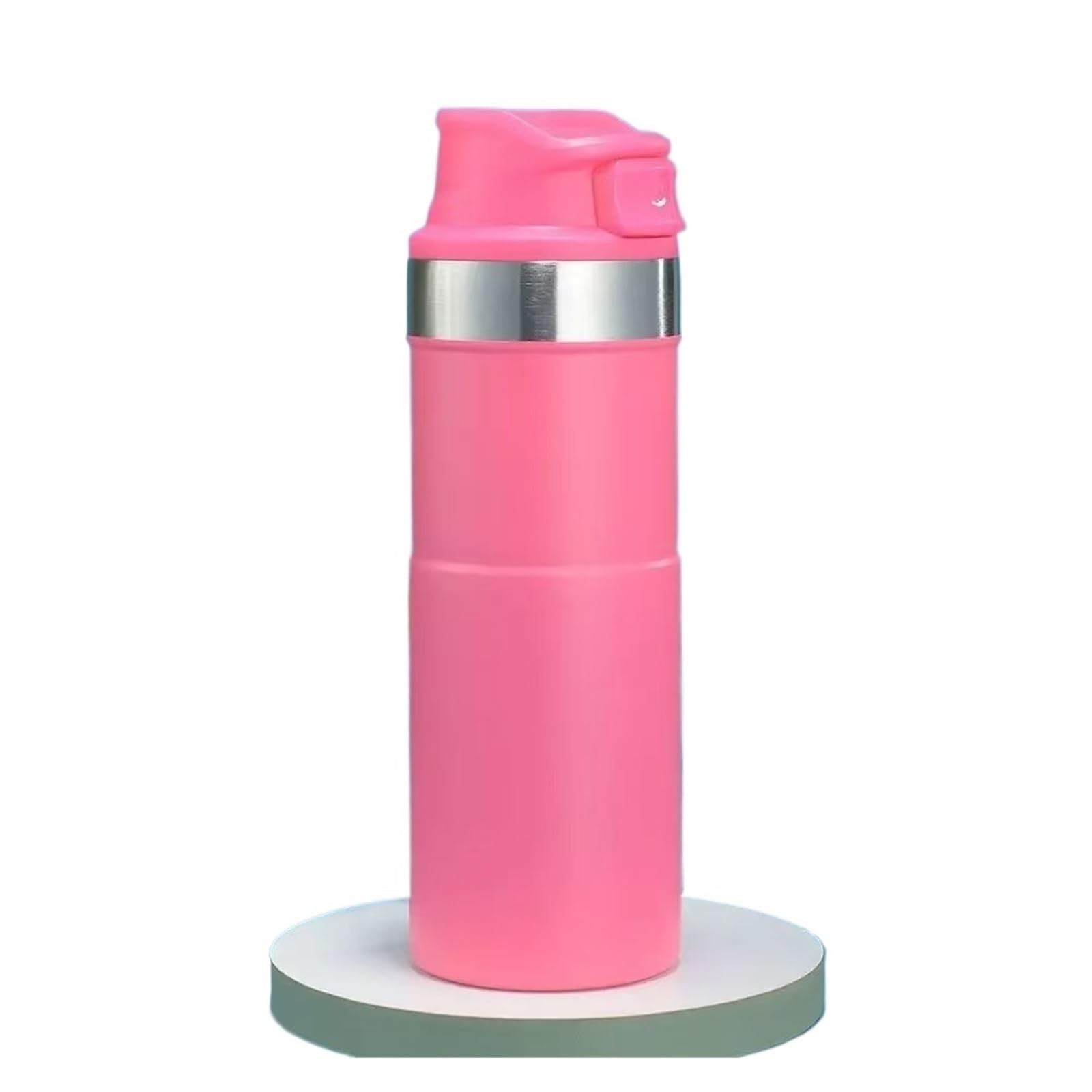 Tasse à café de voyage, 500 ml, bouteille de sport isotherme à double paroi avec action de déclenchement, design portable et étanche pour une utilisation en déplacement, idéale pour les boissons