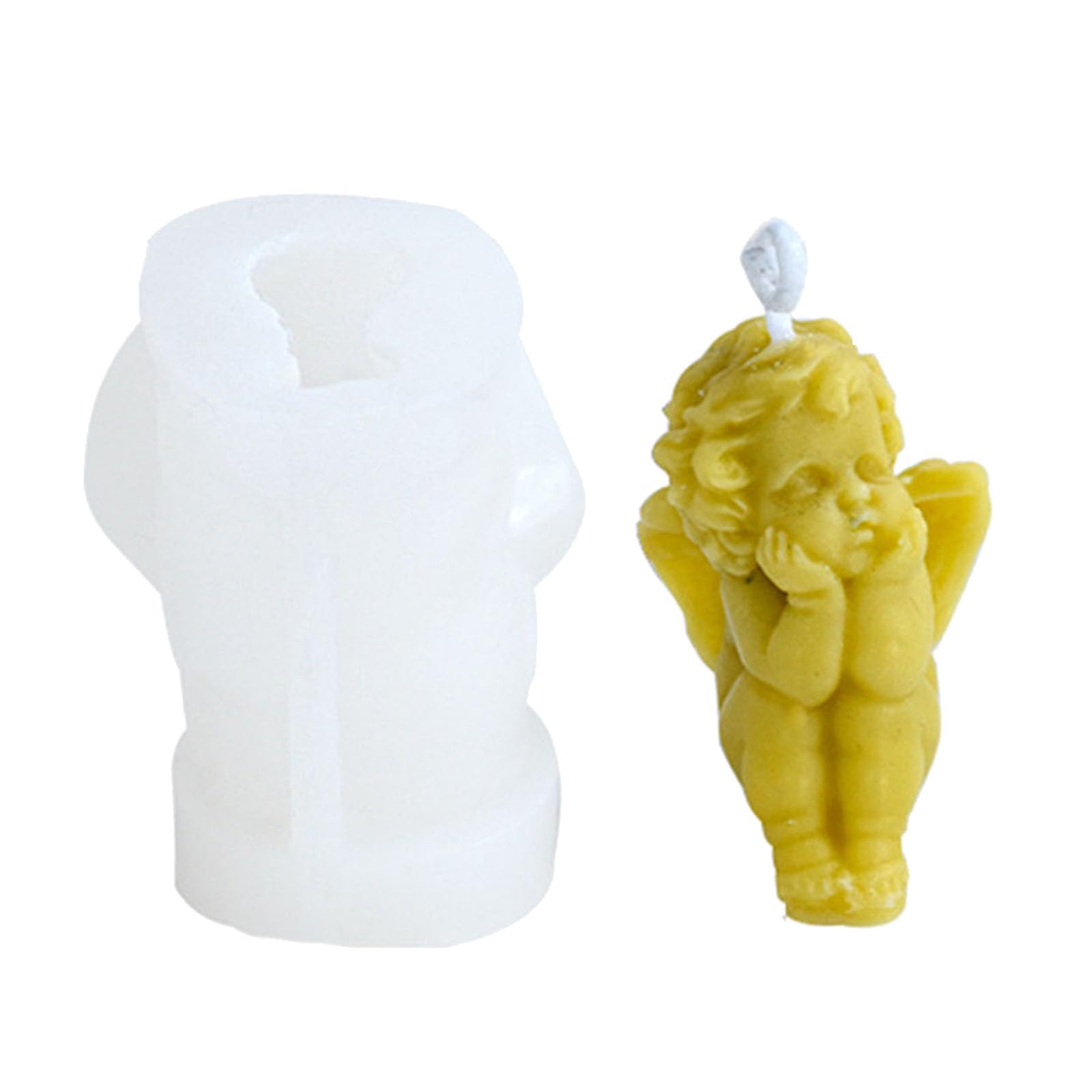 Moule à bougie en Silicone en résine pour bébé ange, pour la fabrication de bougies, ornement de bureau, gypse, aromathérapie, ornement en résine d ' ange en Silicone