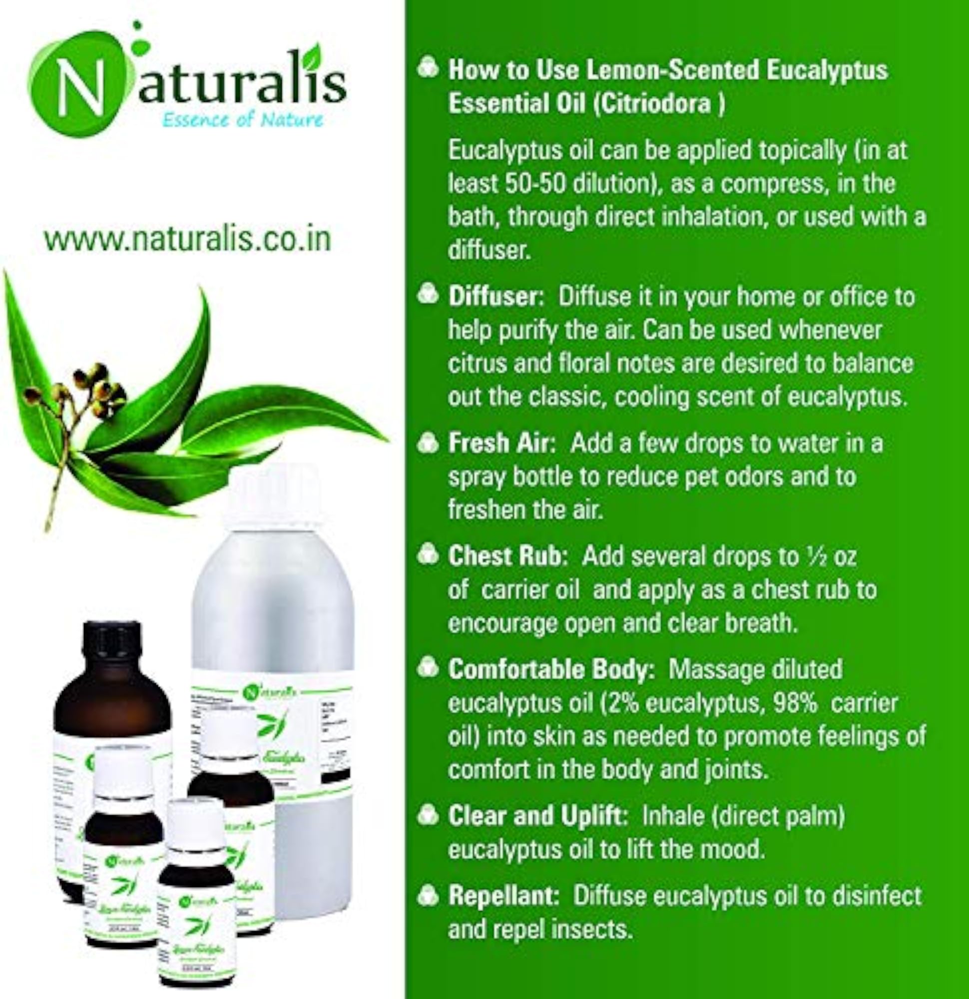 Lemon Eucalyptus Oil for Dandruff & Mosquito Repellent 30ml Pack of 6