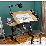 Découvrez l'espace de travail parfait avec notre grande table à dessin, dotée d'une surface spacieuse de 85 x 60 cm. Ce bureau multifonction comprend une table de rangement pratique sur la droite, assurant que vos outils sont toujours à portée de main tout en conservant un environnement soigné. Idéal pour les artistes et les créatifs, cette configuration améliore la productivité et suscite l'inspiration.
