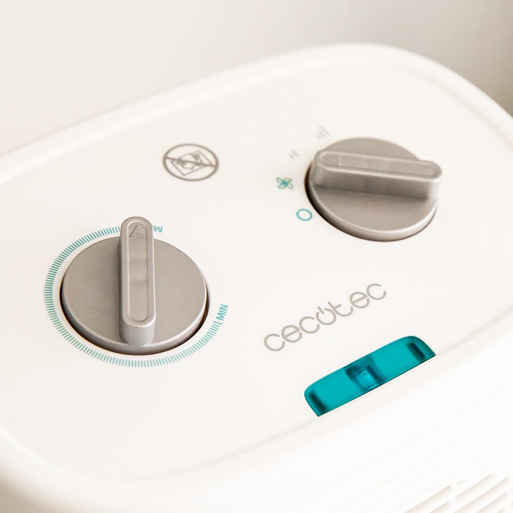 Cecotec Riscaldatore elettrico a basso consumo ReadyWarm 2050 Max Force Rotate White. Termoventilatore da 2000 W, oscillazione a 65°, 3 modalità, termostato regolabile, area di copertura 20 m2, bianco