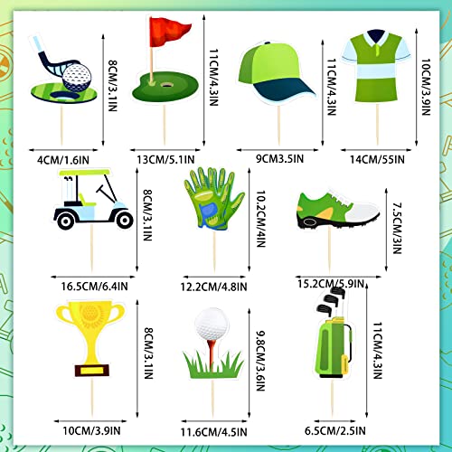 Glenmal 100 Pcs Golf Cupcake Toppers Golf Shoe Bag Ball Lawn Cart Cupcake Picks Golf Cake Topper Golf Cake Decorations For Sports Golf Themed Party Decorations Baby Shower Birthday Wedding Supplies #TOP1