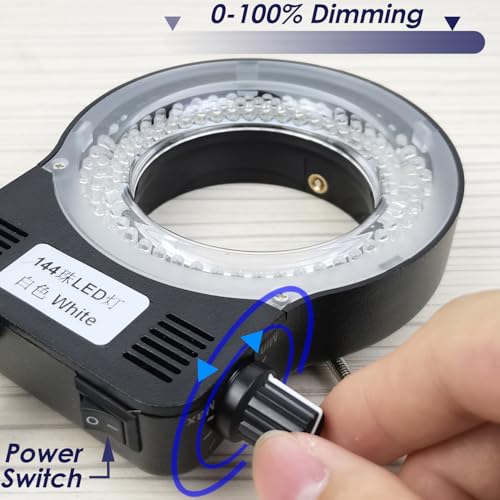 Anillo de luz para microscopio estéreo con iluminador ajustable de 144 LED 4