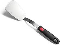 Vista 9 de Espátula Flexible de Acero Inoxidable, XiaoZu, Espátula delgada de metal para sartén de hierro fundido, hoja delgada y mango de silicona resistente