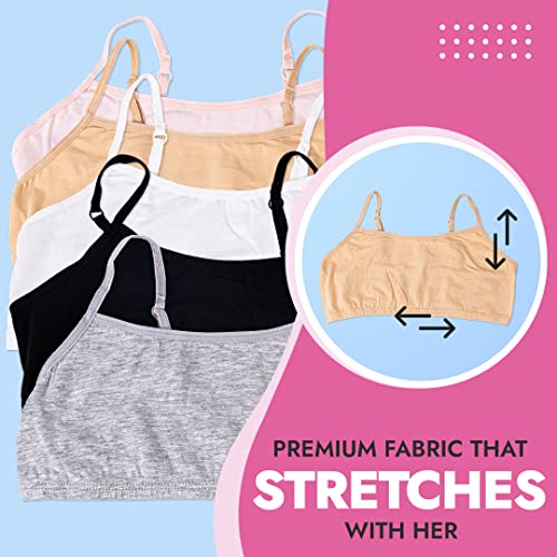 Popular Cotton Girls Training Bra - Crop Cami Training Bras For Girls W Adjustable Straps. Bra Pack 5 Pk Neu 10/12 #TOP3