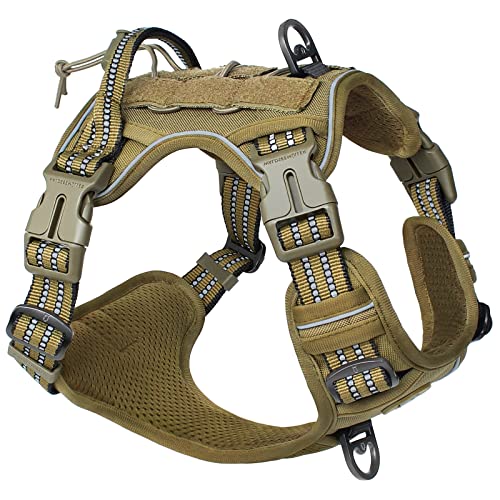 Taktisches Hundegeschirr, No-Pull Sicherheitsgeschirr für mittlere und große Hunde, Militärisches Material Hundegeschirr Metall Taktisches Geschirr