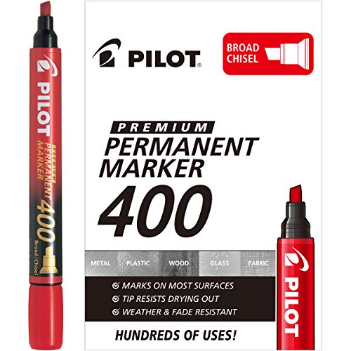 Pilot Premium 400 Permanent Markers, Red Ink, Box of 12 (SA4-RED) - image 1