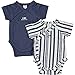 COTTON FISH - Set Bodies para Bebé. Estampados y Colores variados. Body cruzado manga corta con abertura delantera. Pack de 2 ud. 100% Algodón.(3M/3A) (Rallas - Blanco y Azul Marino, 12 meses)