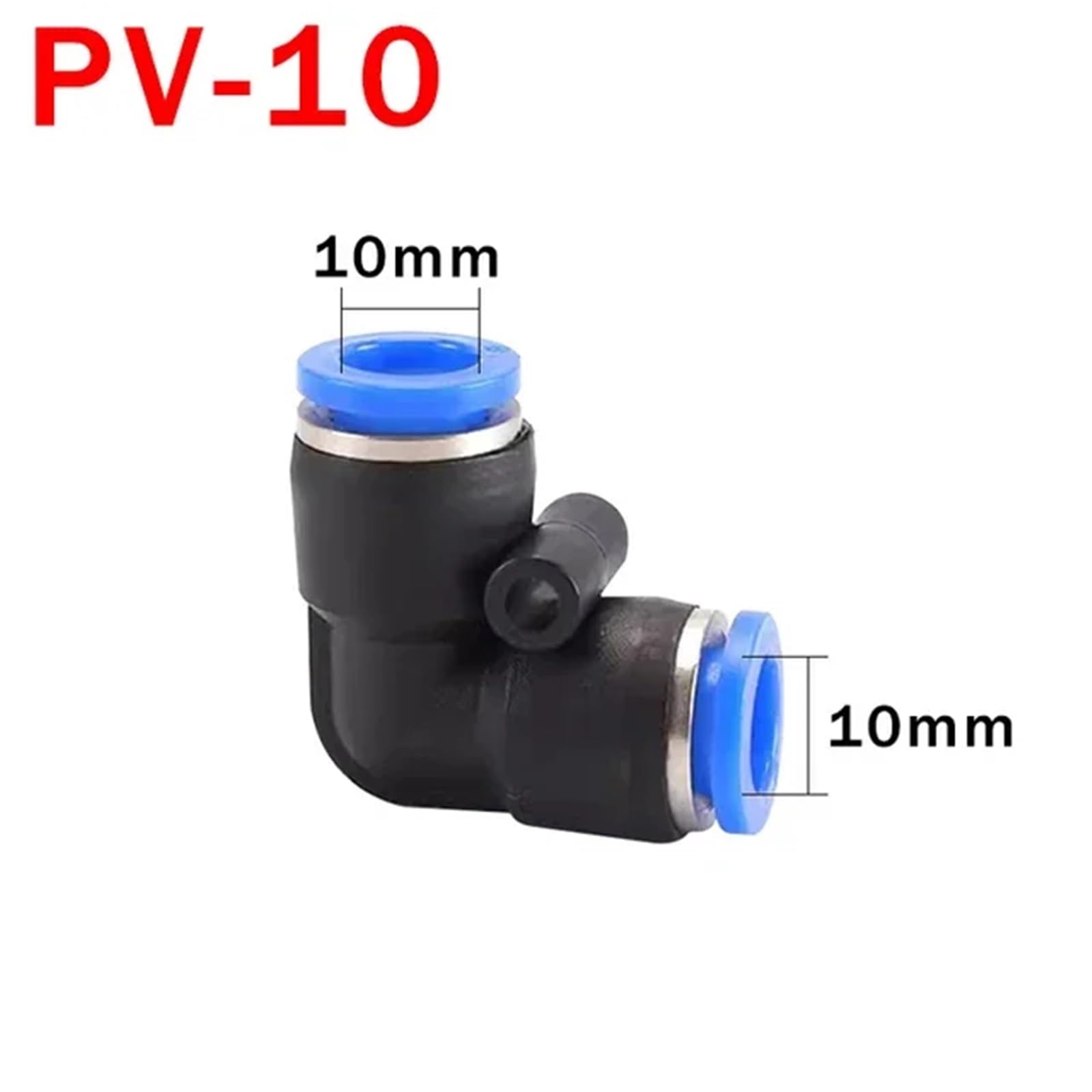 20 pezzi Raccordo rapido pneumatico PV Gomito a 90 gradi in plastica 4 mm 6 mm 8 mm 10 mm Parti pneumatiche Tubo a pressione Connettore rapido for acqua a 2 vie(PV-10,1000PCS)
