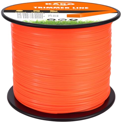 KAKO 080 Trimmer Line, 080 Weed Trimmer Line, Weed Wacker String .080, Square Weed Eater String .080 Inch-1200 Ft- 3 Lb, Commercial Nylon Trimmer Line .080 Fits Most String Trimmers(Square)