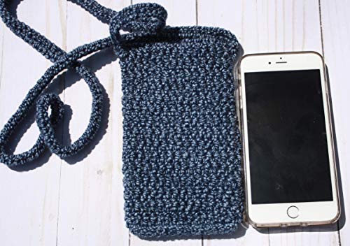 Cross Body Cell Phone Holder, Phone Sleeve, Purse, Marled Denim3